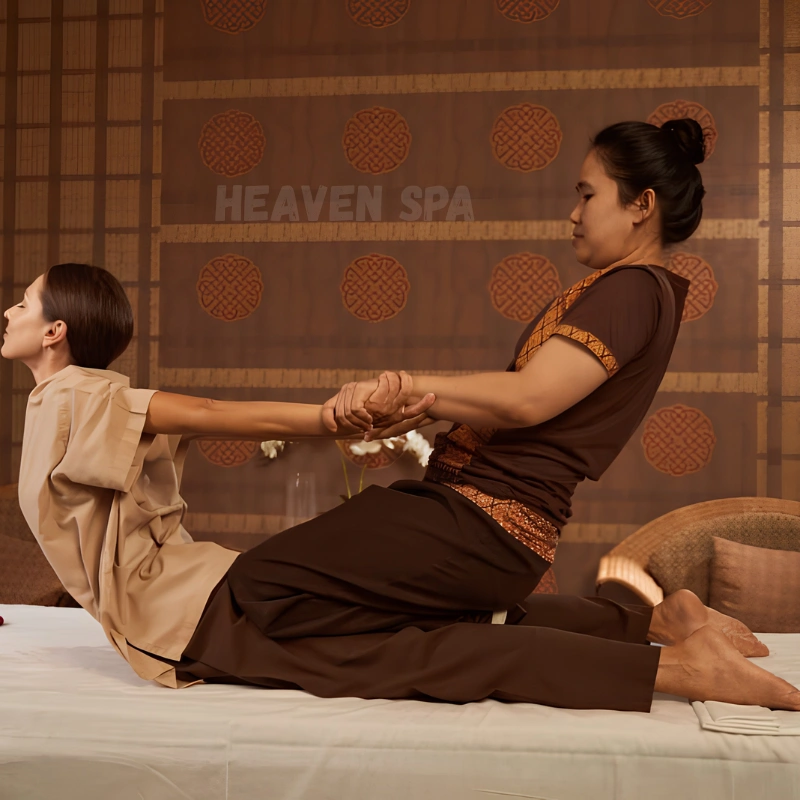 Traditional Thai massage stretching